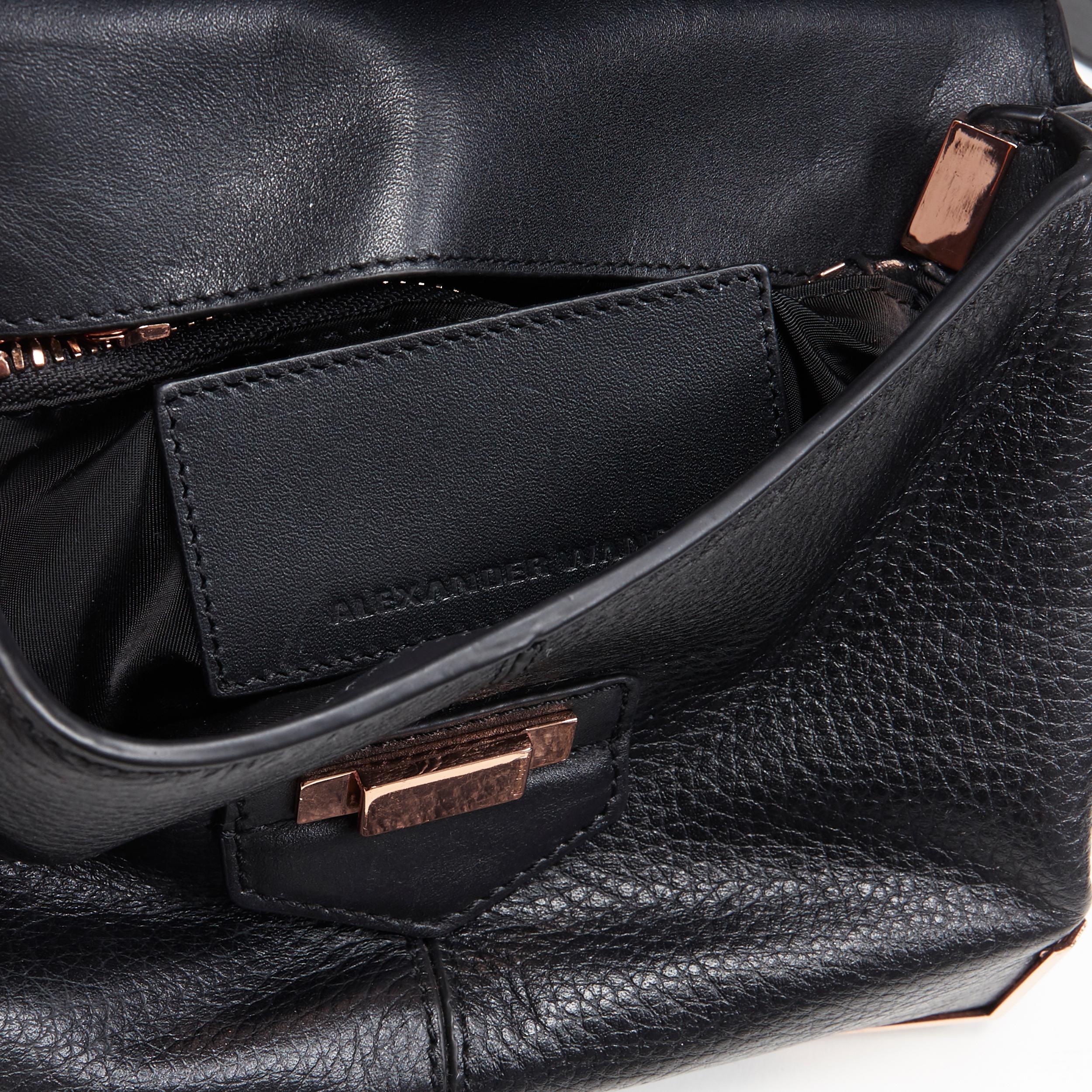 ALEXANDER WANG Prism black leather copper hardware flap shoulder bag 5