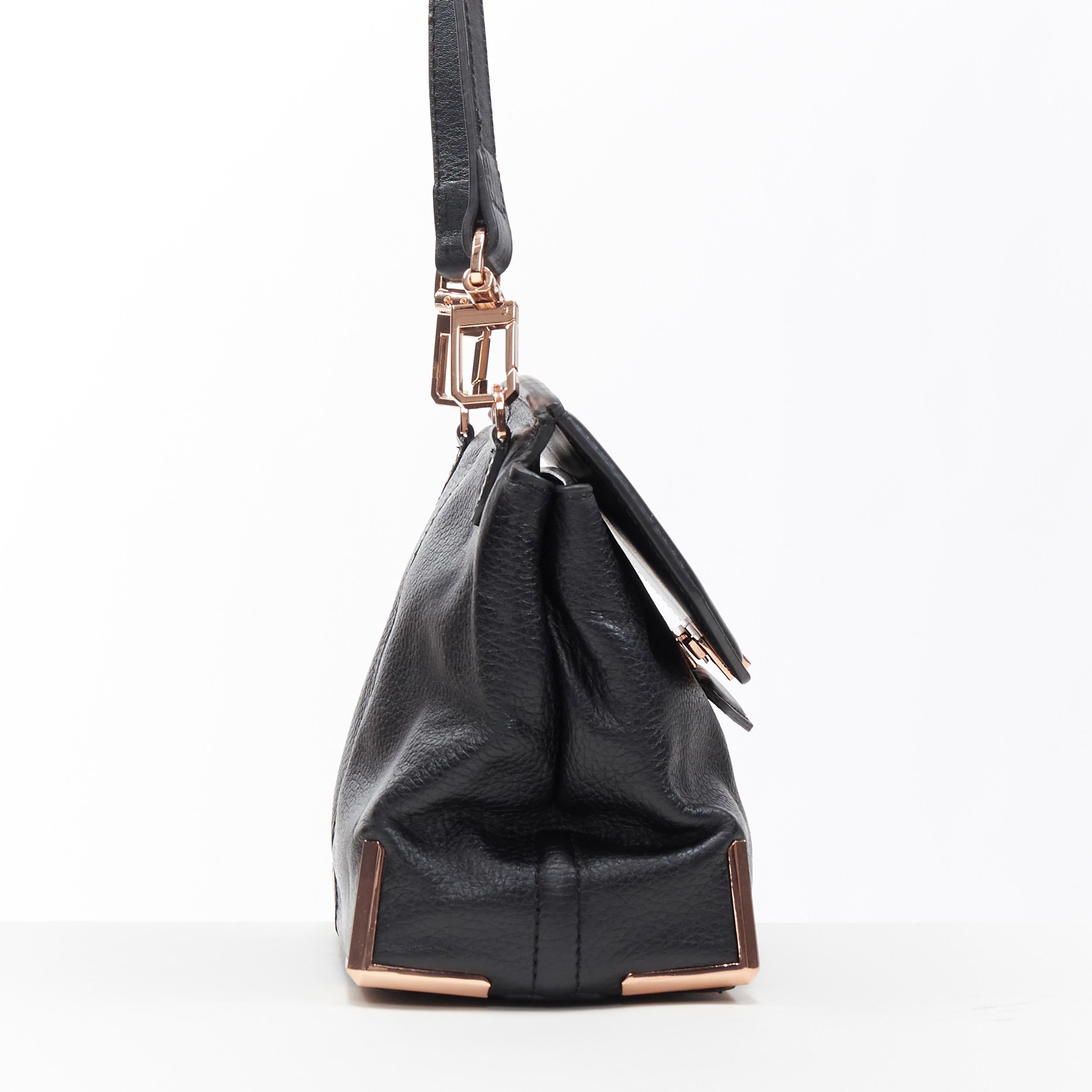 Black ALEXANDER WANG Prism black leather copper hardware flap shoulder bag