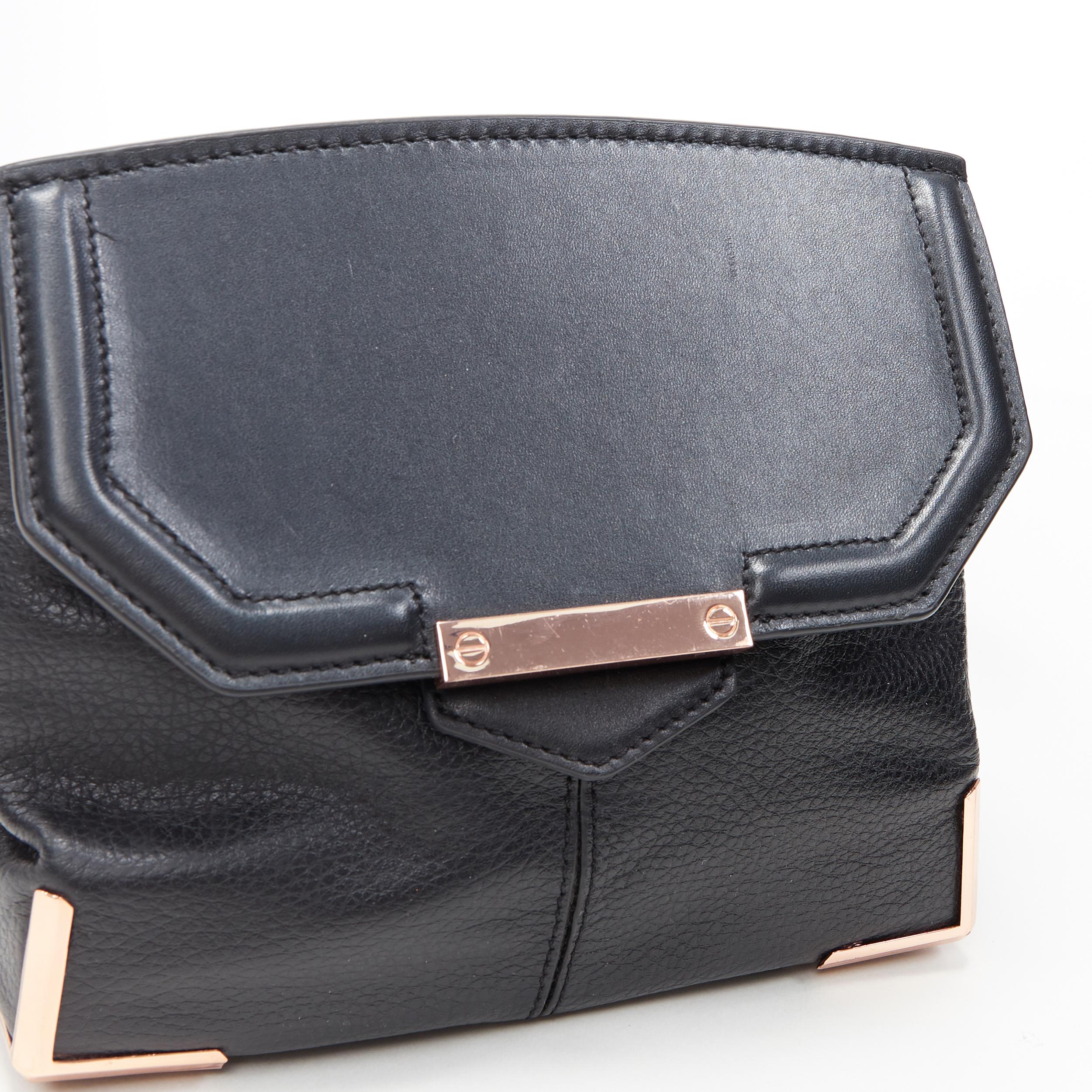 ALEXANDER WANG Prism black leather copper hardware flap shoulder bag 1