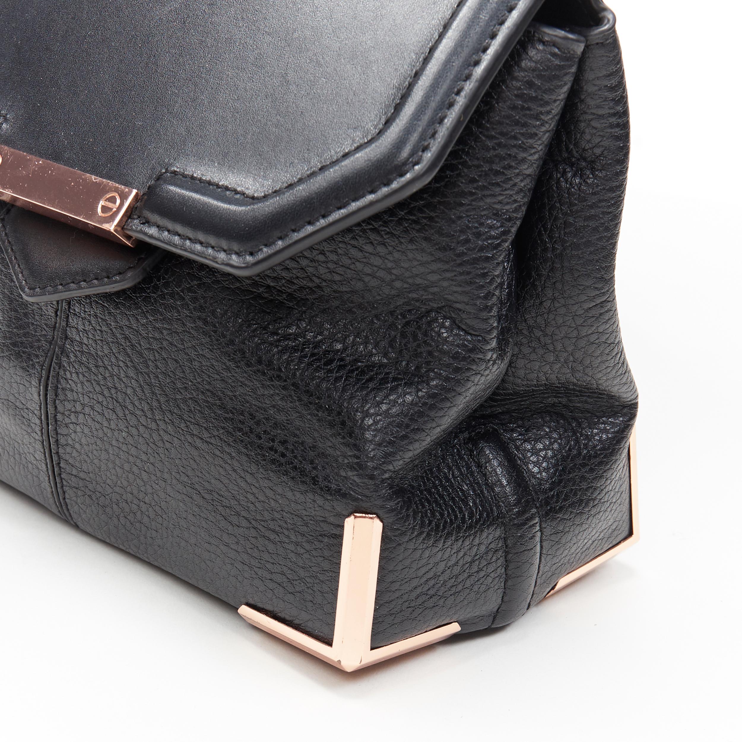ALEXANDER WANG Prism black leather copper hardware flap shoulder bag 2