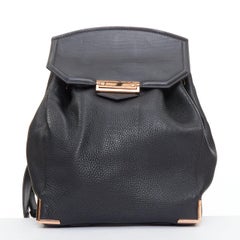 ALEXANDER WANG Prisma Skelett-Rucksack aus schwarzem, roségoldenem Leder mit Kieselsteinen