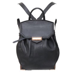 ALEXANDER WANG Prisma Skelett-Rucksack aus schwarzem, roségoldenem Leder mit Kieselsteinen