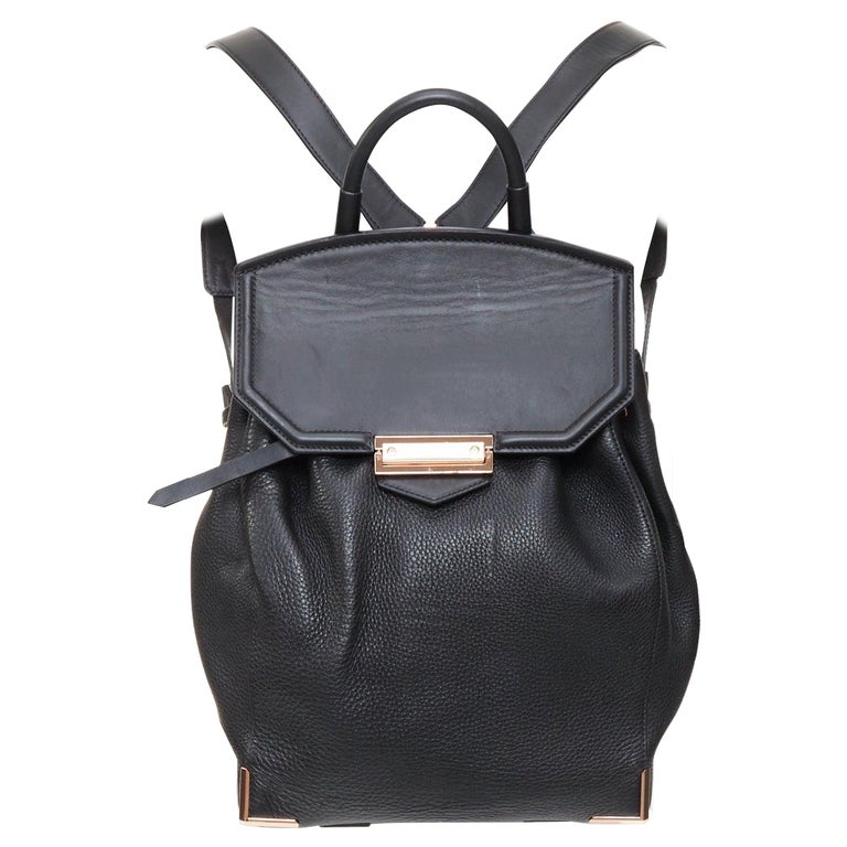 ALEXANDER WANG Prisma Skeletal black rose gold pebbled leather backpack ALEXANDER WANG Prisma Skeletal black rose gold pebbled leather backpack