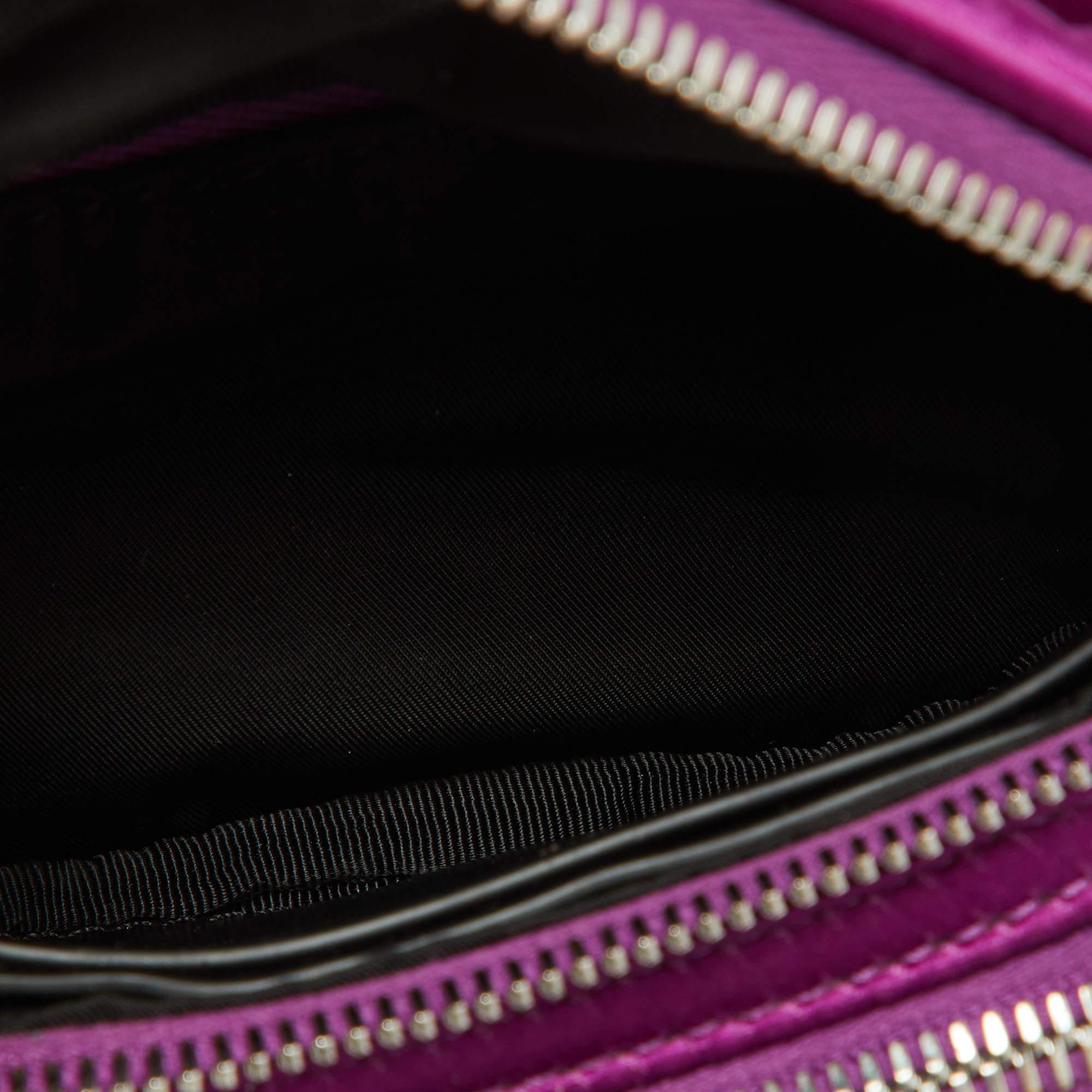 Alexander Wang Purple/Black Satin and Leather Attica Belt Bag For Sale 3