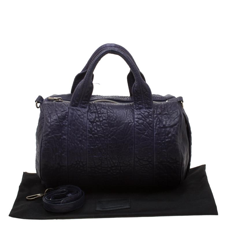 Alexander Wang Purple Pebbled Leather Rocco Duffel Bag For Sale 4
