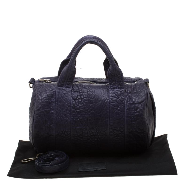 Alexander Wang Purple Pebbled Leather Rocco Duffel Bag 4