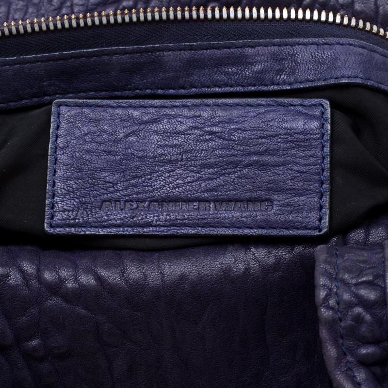 Alexander Wang Purple Pebbled Leather Rocco Duffel Bag In Excellent Condition In Dubai, Al Qouz 2