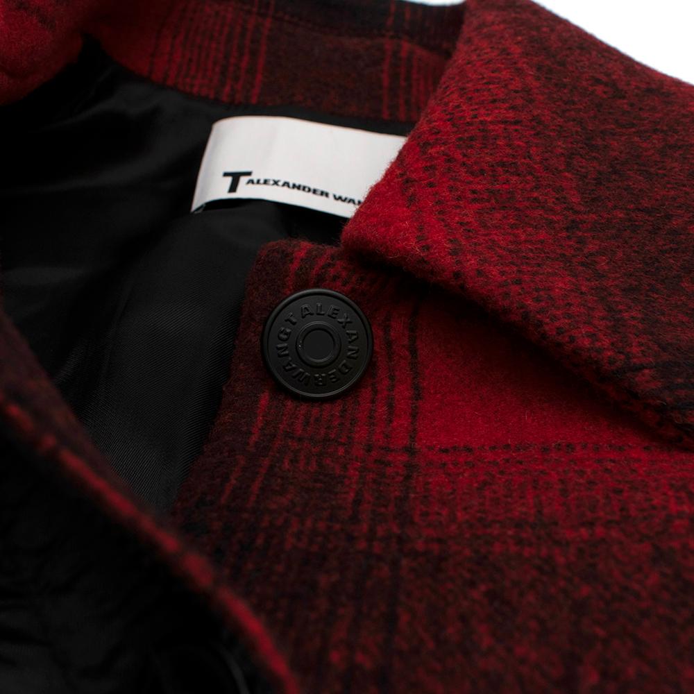  Alexander Wang Red & Black Checked Flannel Coat 2 In New Condition In London, GB