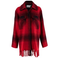  Alexander Wang Red & Black Checked Flannel Coat 2