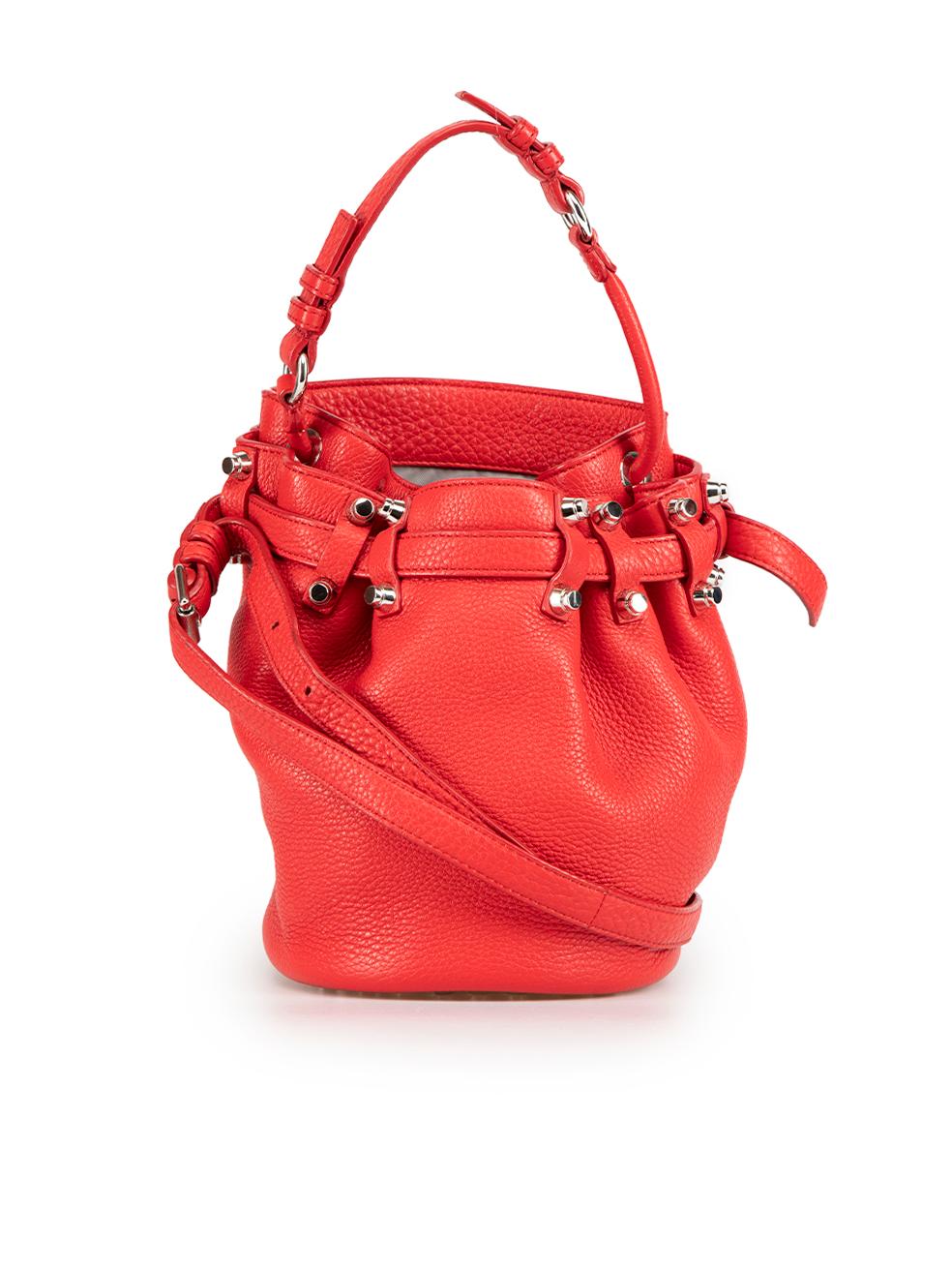 Alexander Wang Red Leather Diego Bucket Bag In Excellent Condition In London, GB
