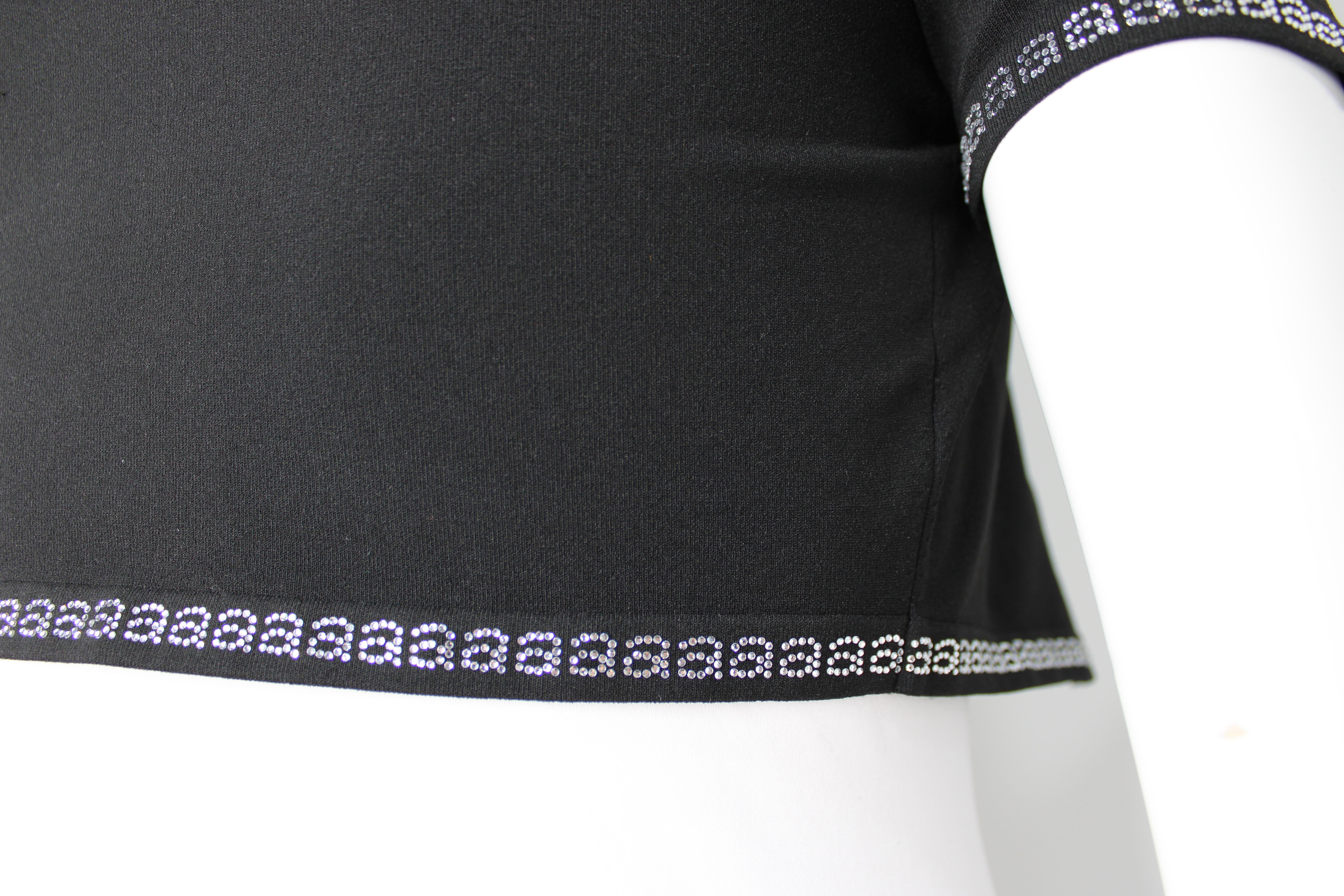 Cárdigan recortado con logo de pedrería Alexander Wang en venta 1