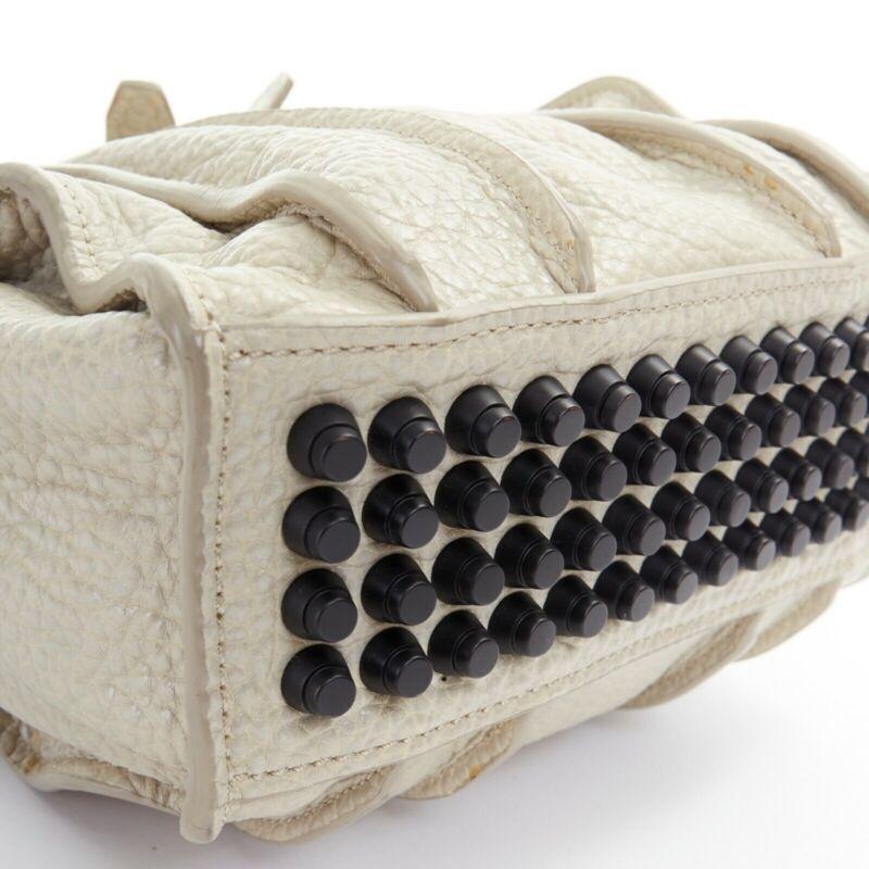 ALEXANDER WANG Rockie grey pebble leather black stud base small duffel bag For Sale 5