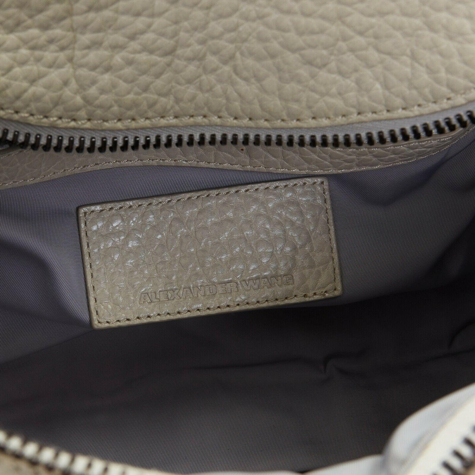 ALEXANDER WANG Rockie grey pebble leather black stud base small duffel bag For Sale 3