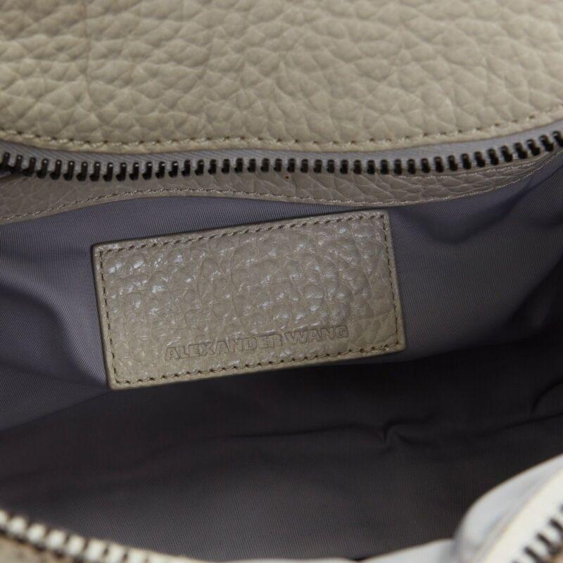 ALEXANDER WANG Rockie grey pebble leather black stud base small duffel bag For Sale 6