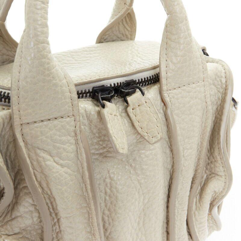 ALEXANDER WANG Rockie grey pebble leather black stud base small duffel bag For Sale 1