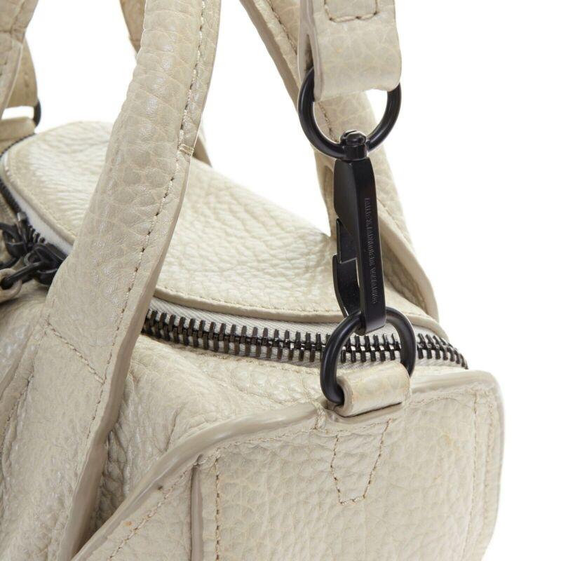 ALEXANDER WANG Rockie grey pebble leather black stud base small duffel bag For Sale 2