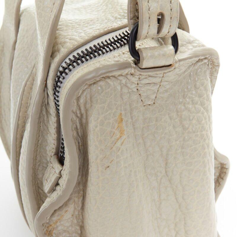 ALEXANDER WANG Rockie grey pebble leather black stud base small duffel bag For Sale 4