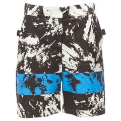 ALEXANDER WANG Runway  blue black white geometric Bermuda shorts US0 XS