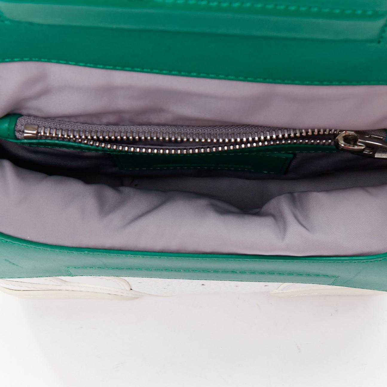 ALEXANDER WANG Runway Sneaker white green leather clutch crossbody bag For Sale 5