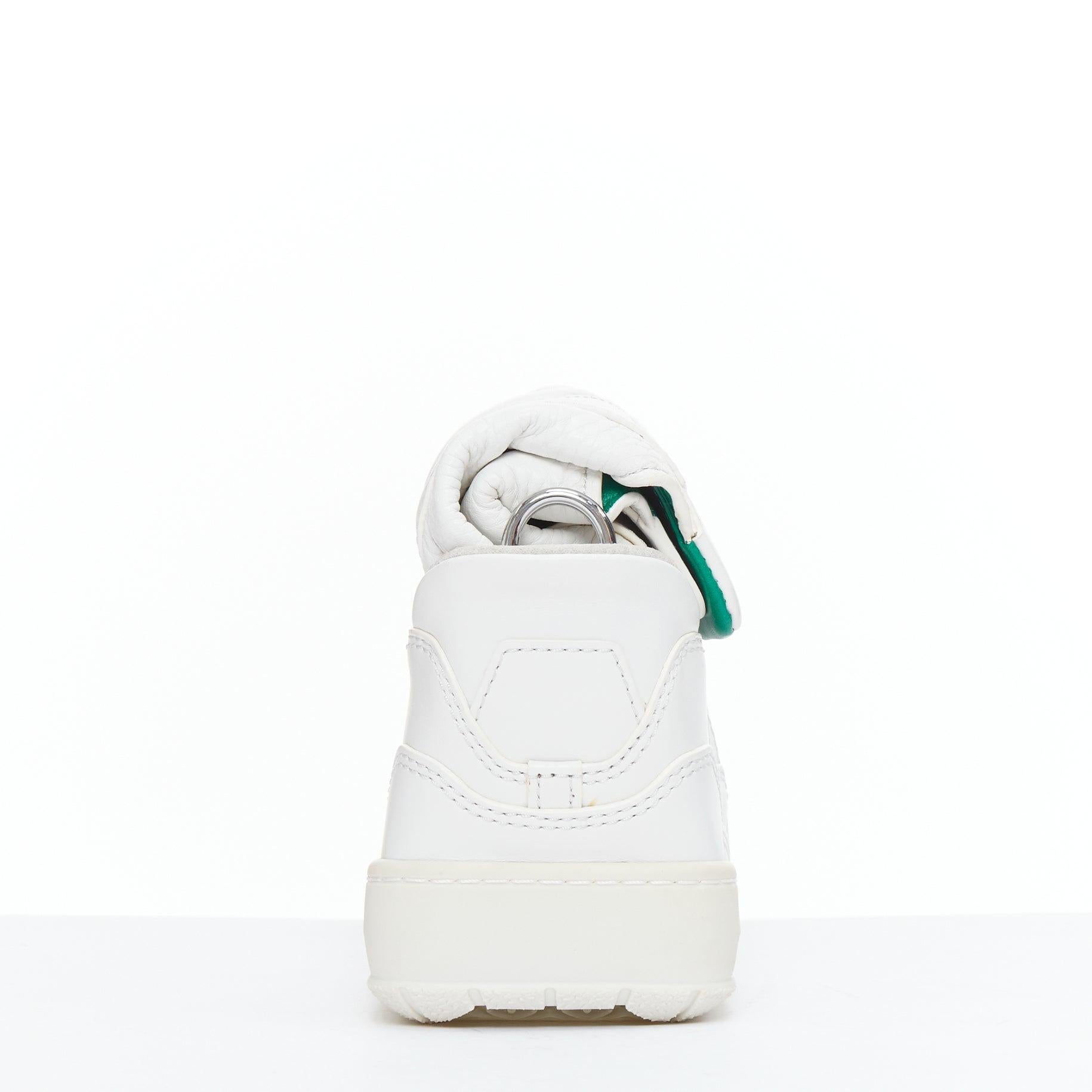 ALEXANDER WANG Runway Sneaker white green leather clutch crossbody bag In Good Condition For Sale In Hong Kong, NT