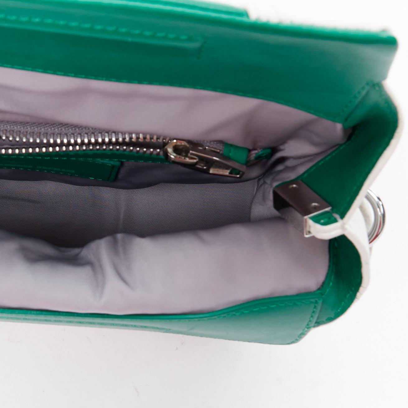 ALEXANDER WANG Runway Sneaker white green leather clutch crossbody bag For Sale 4