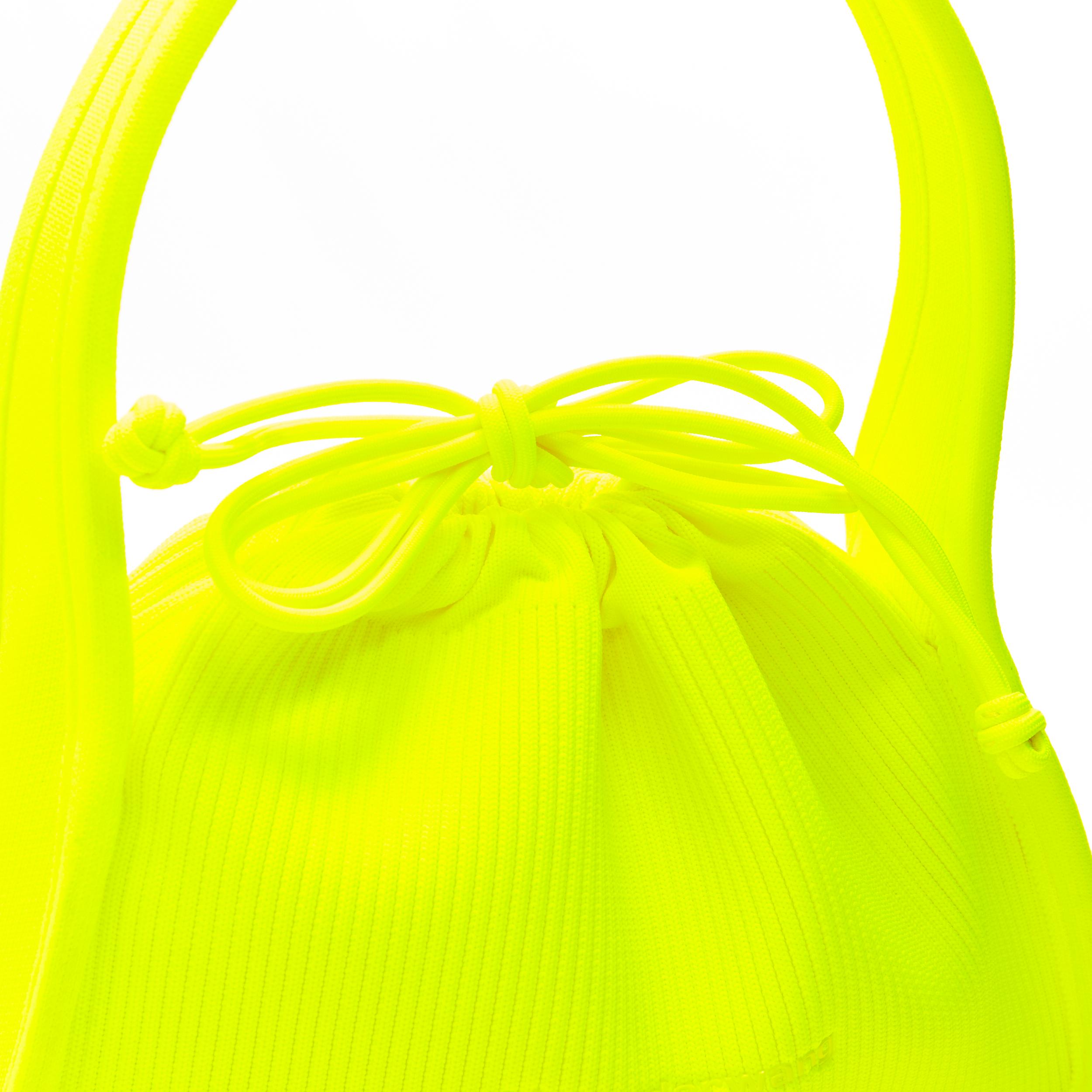 ALEXANDER WANG Ryan neon fluorescent yellow ribbed drawstring top handle bag 1