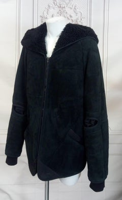 Alexander Wang - Bomber à capuche pour hommes en shearling