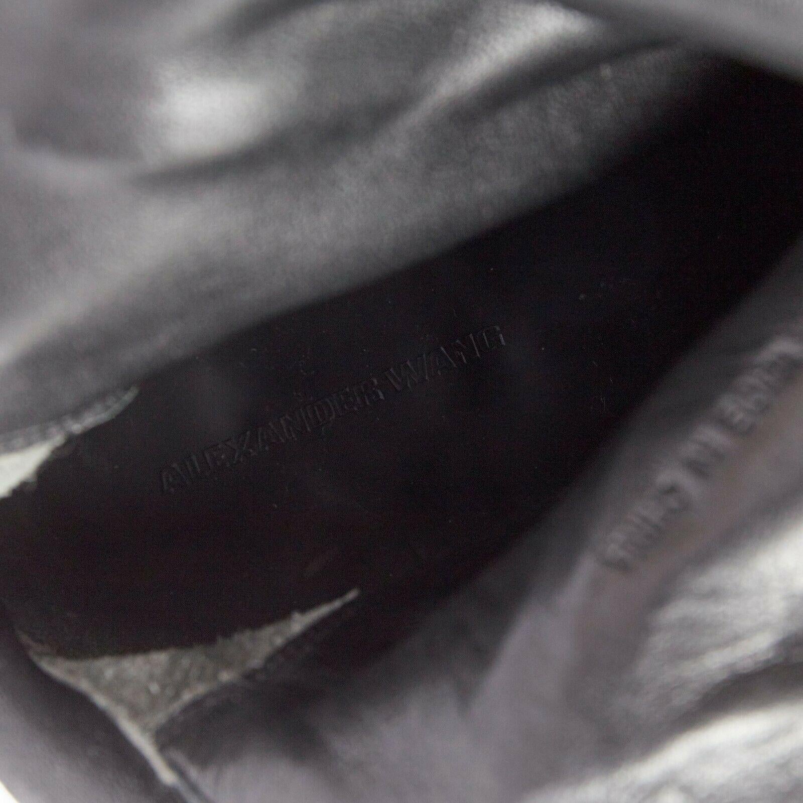 ALEXANDER WANG Sigrid black suede leather zip back cut out heel knee boot EU37 4