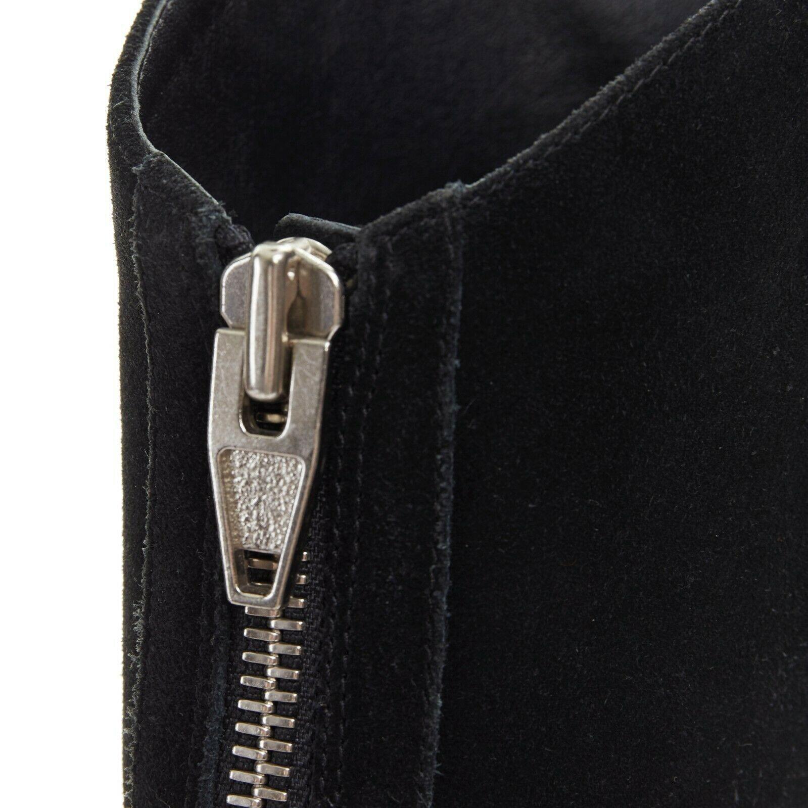Women's ALEXANDER WANG Sigrid black suede leather zip back cut out heel knee boot EU37