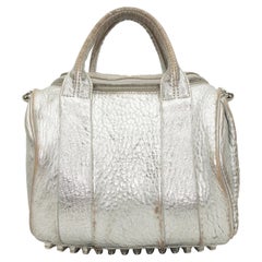Alexander Wang - Sac à main en cuir argenté métallisé