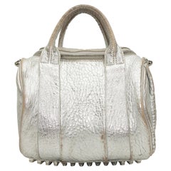 Alexander Wang Silberne Metallic-Lederhandtasche