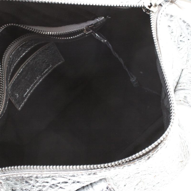 Alexander Wang Silver Pebbled Leather Rocco Duffel Bag 6