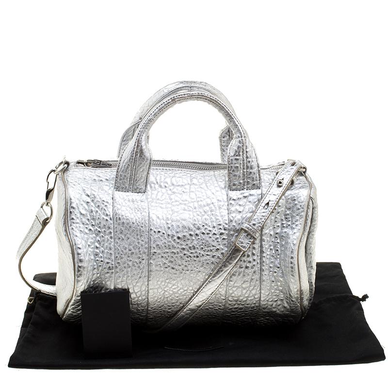 Alexander Wang Silver Pebbled Leather Rocco Duffel Bag 6