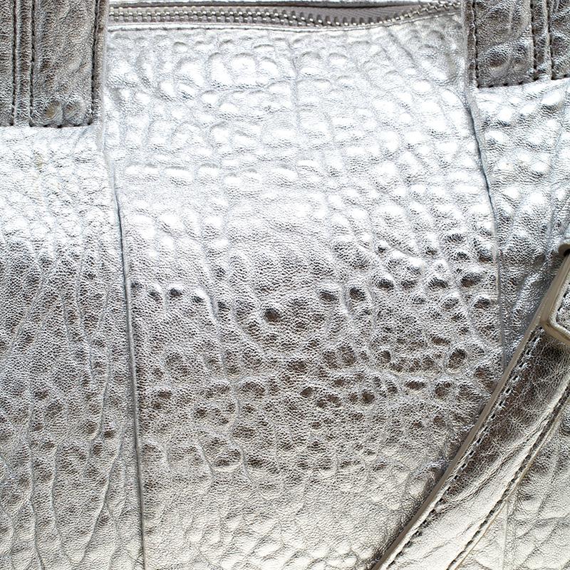 Alexander Wang Silver Pebbled Leather Rocco Duffel Bag Damen
