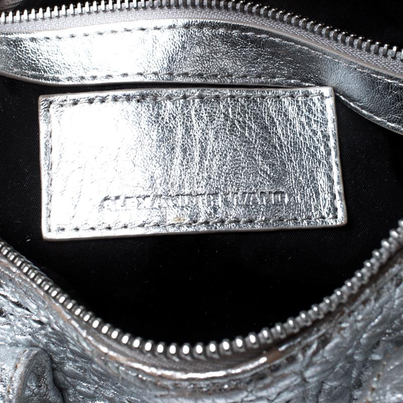 Alexander Wang Silver Pebbled Leather Rocco Duffel Bag 3