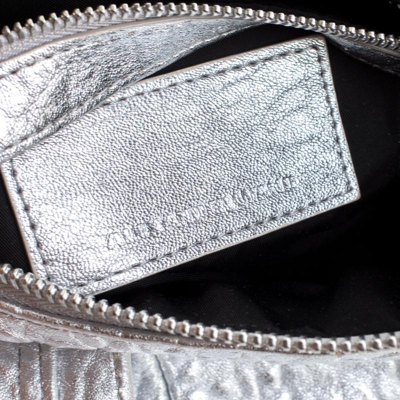 Alexander Wang Silver Pebbled Leather Rocco Duffel Bag 3