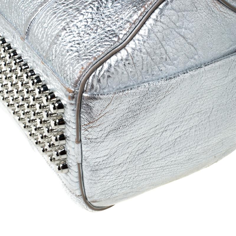 Alexander Wang Silver Pebbled Leather Rocco Duffel Bag 5