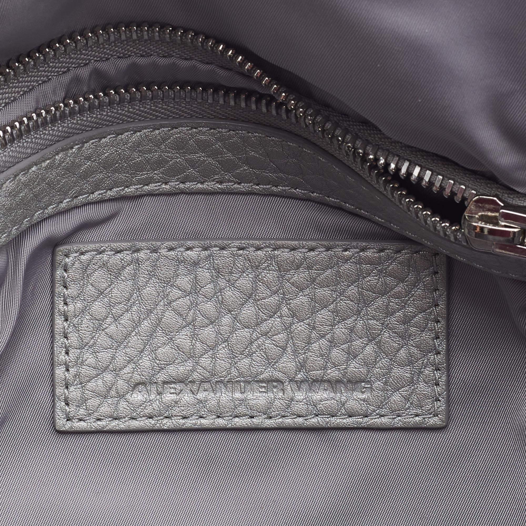 Alexander Wang Silver Textured Leather Rocco Bag 7
