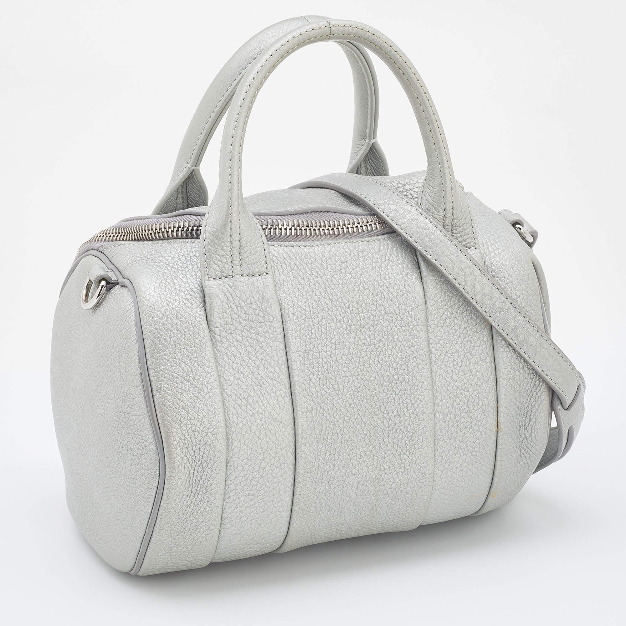 Women's or Men's Alexander Wang Silver Textured Leather Rocco Bag