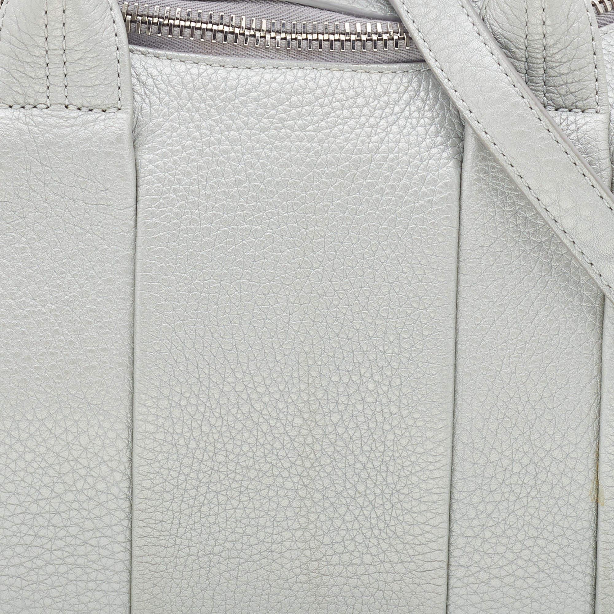 Alexander Wang Silver Textured Leather Rocco Bag 4