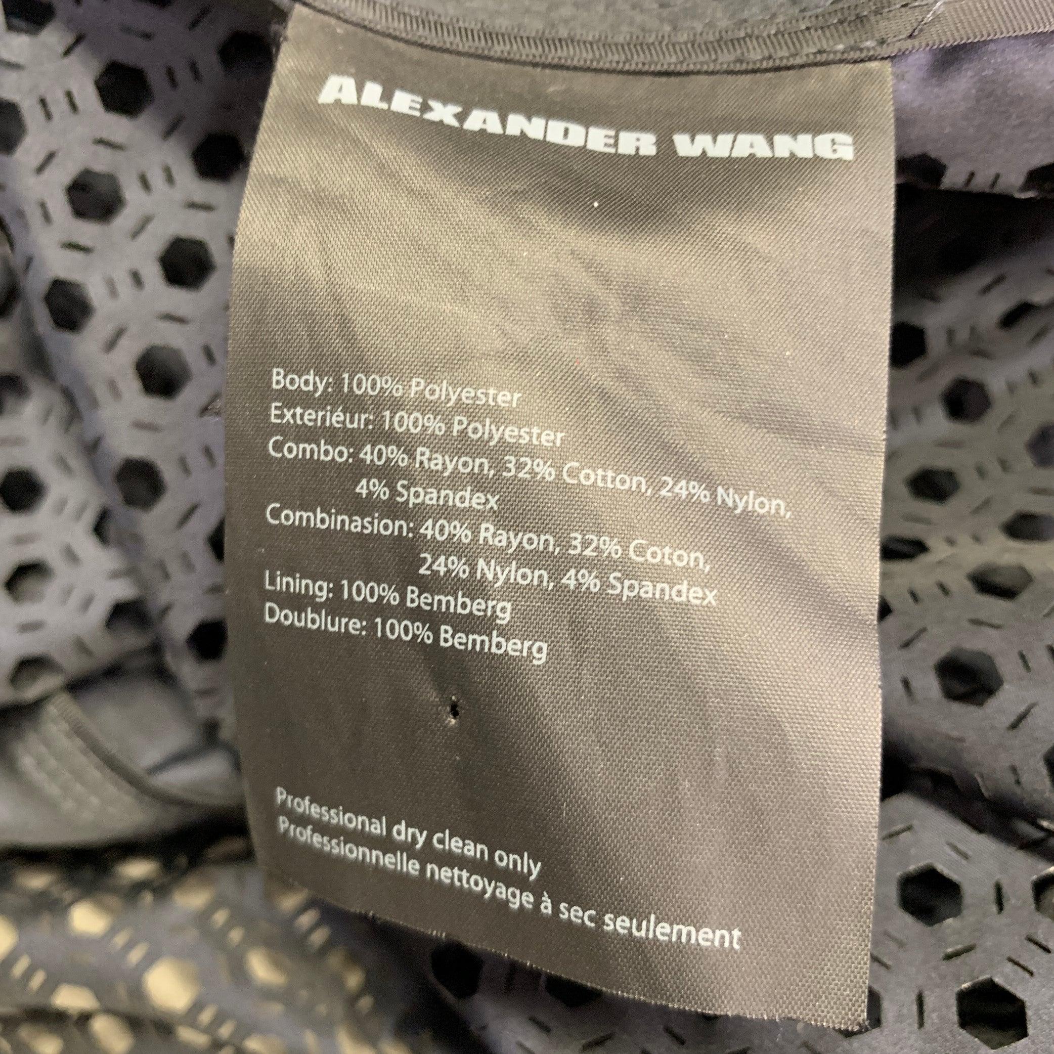 ALEXANDER WANG Größe 0 Navy Polyester Perforierte Weste mit Reißverschluss im Angebot 1