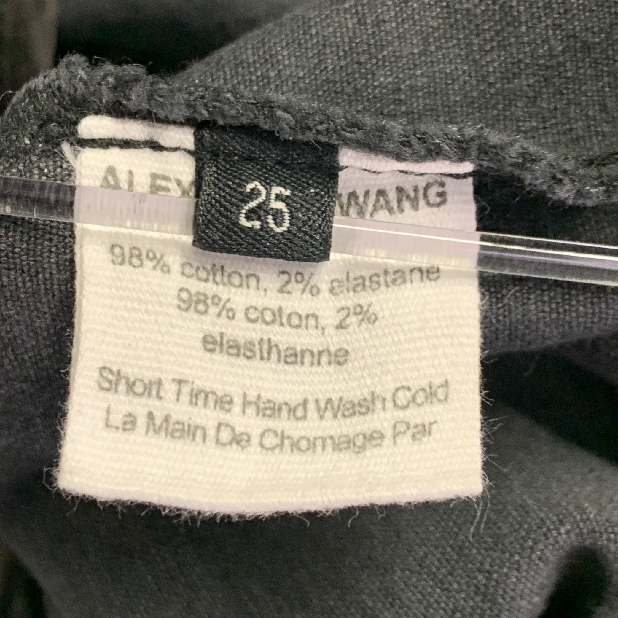 ALEXANDER WANG Talla 25 Gris Carbón Mezcla de Algodón Pantalones Casual Acampanados con Cremallera en Excelente estado para la venta en San Francisco, CA