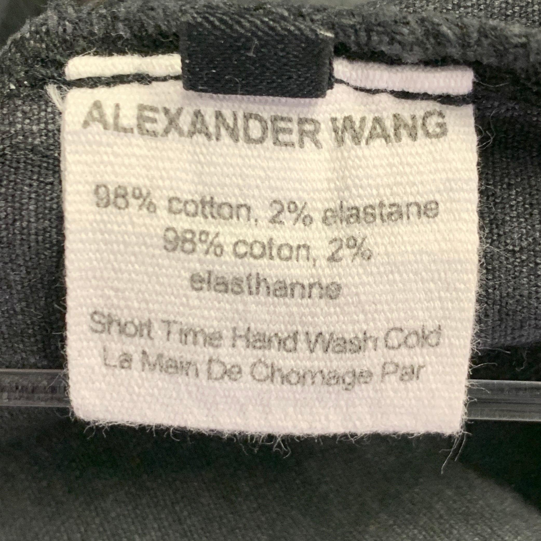 De las mujeres ALEXANDER WANG Talla 25 Gris Carbón Mezcla de Algodón Pantalones Casual Acampanados con Cremallera en venta