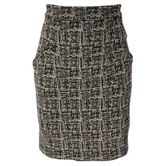 ALEXANDER WANG Gonna in misto lana vergine nera e grigia taglia 4