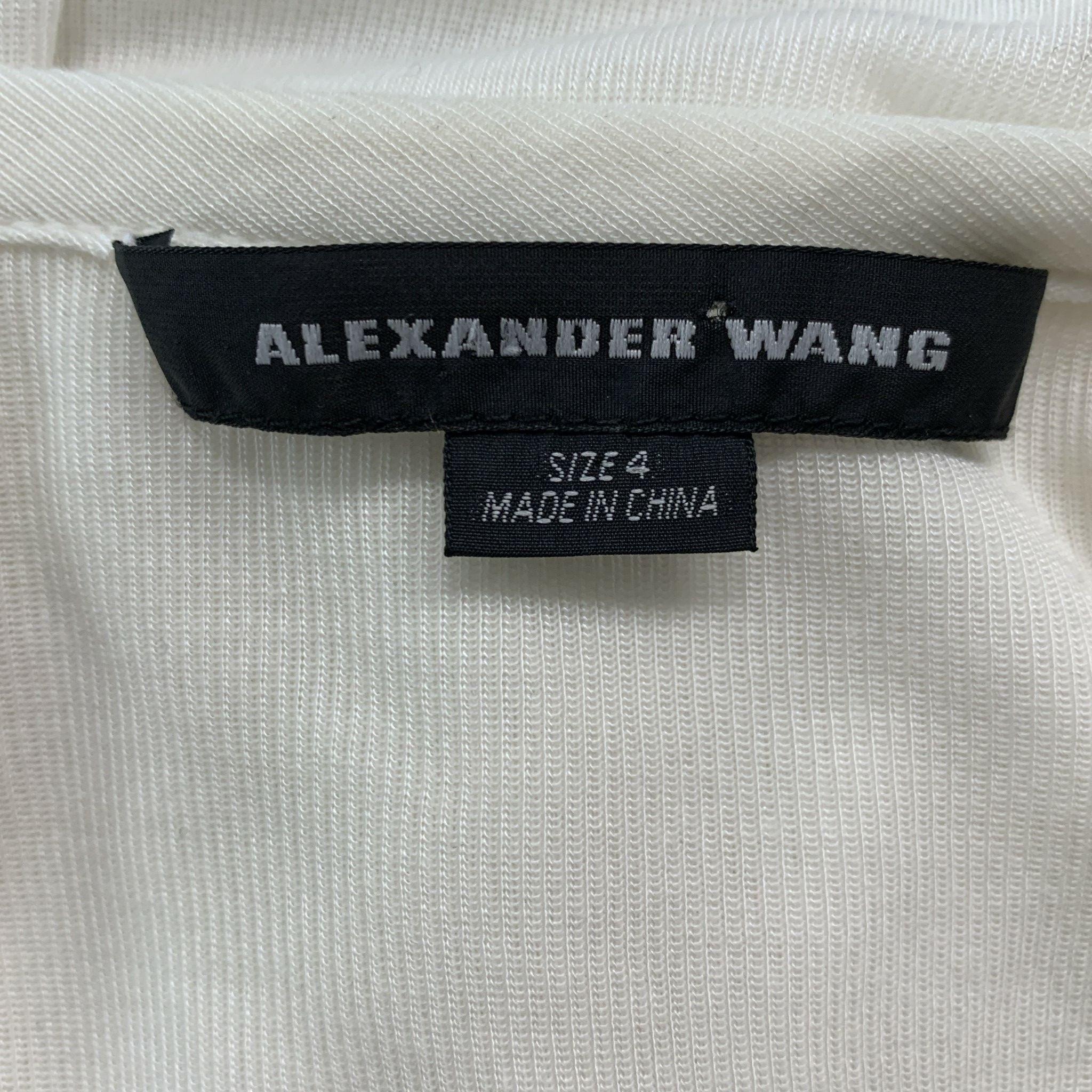 Women's ALEXANDER WANG Size 4 White Black Sleeveless Dress For Sale