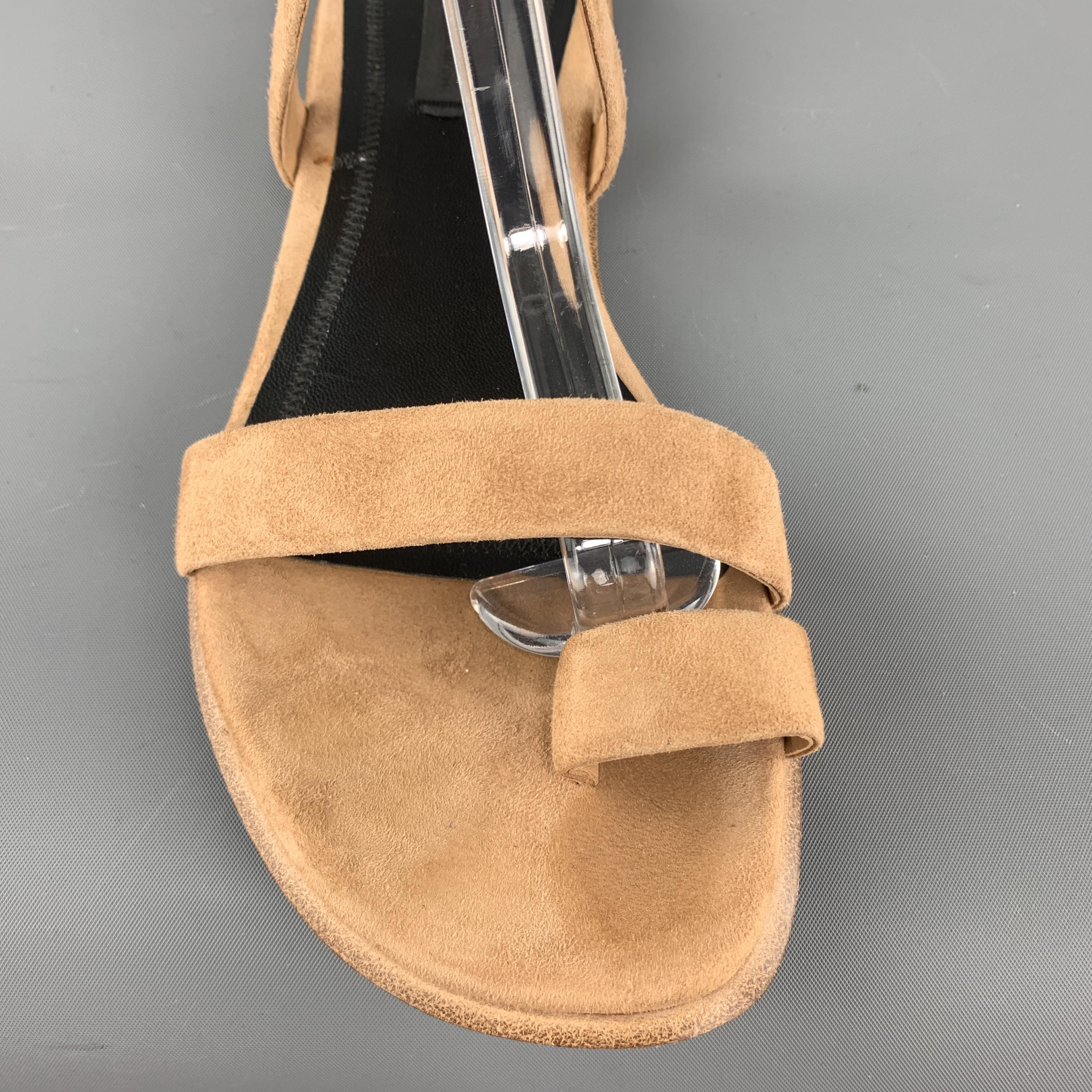 ALEXANDER WANG Size 6 Tan Suede Ankle Strap NAURA Sandals In Excellent Condition In San Francisco, CA