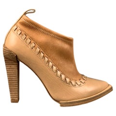 ALEXANDER WANG Size 8 Tan Leather Two Tone Pointed Toe Auguste Boots