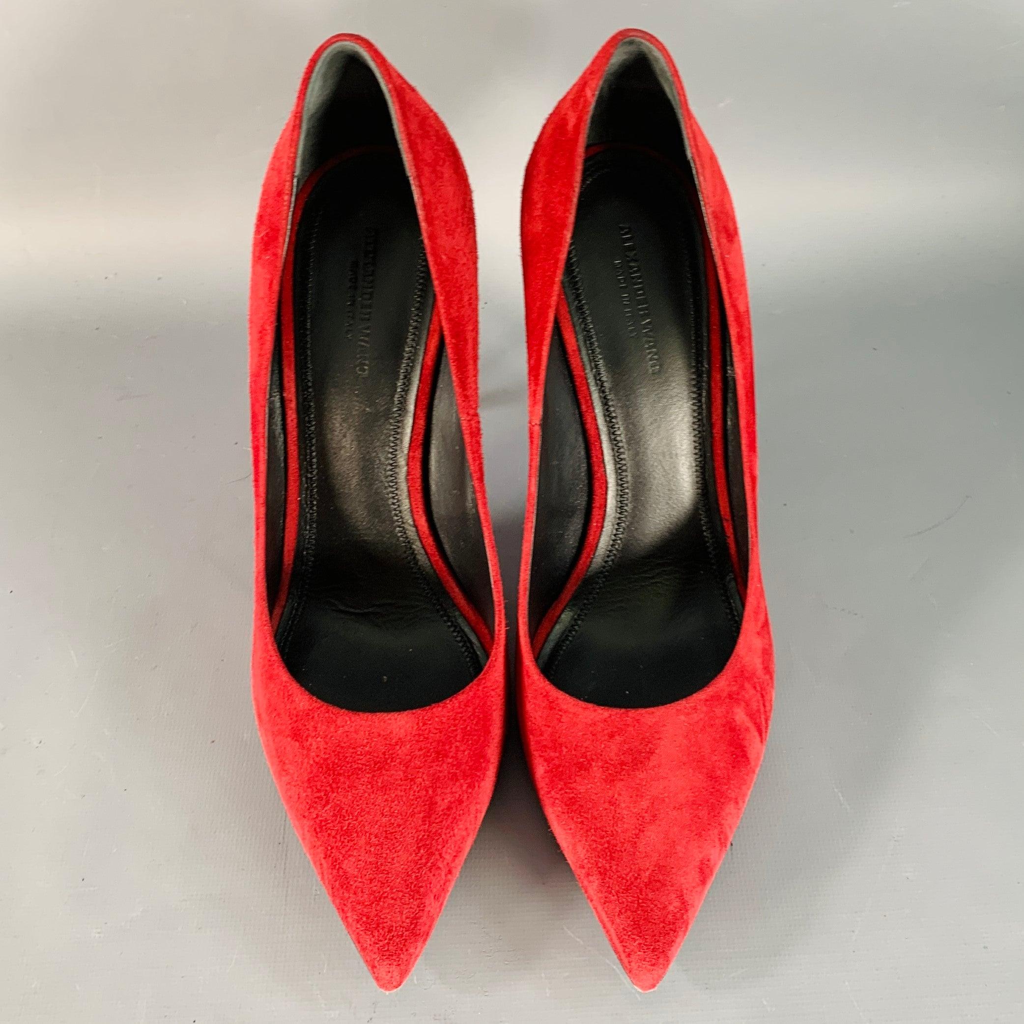 ALEXANDER WANG Größe 9 Annika Rot Oxblood Suede Pointed Toe Stiletto Pumps Damen im Angebot