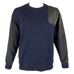 Alexander Wang - Pullover girocollo in materiali misti neri e marini - taglia L