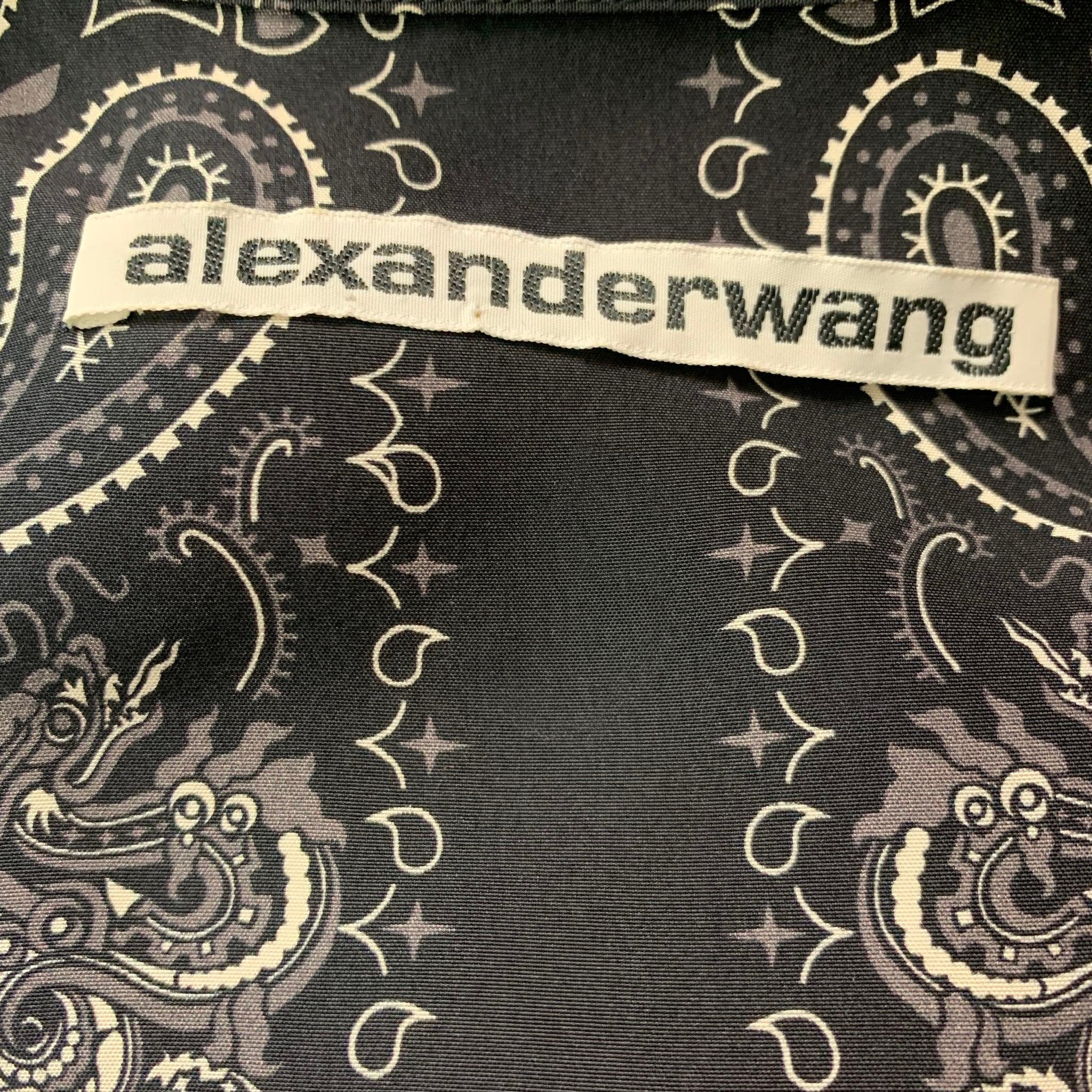 ALEXANDER WANG Size M Black Bandana Silk Camp Set For Sale 3